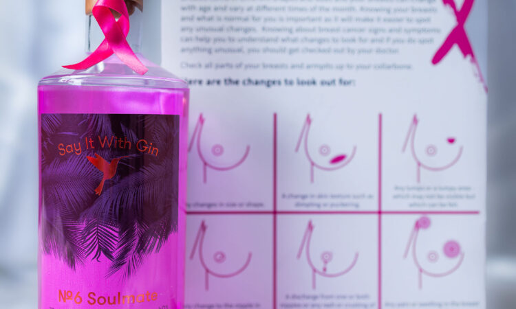 Say It With Gin - Pink Ribbon Foundation Charity Pink Bottle of No.6 Soulmate Classic London Dry Gin